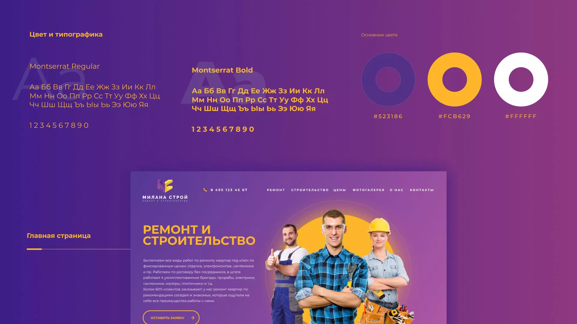 Разработка сайта строительной компании «Милана-Строй» в Нерюнгри